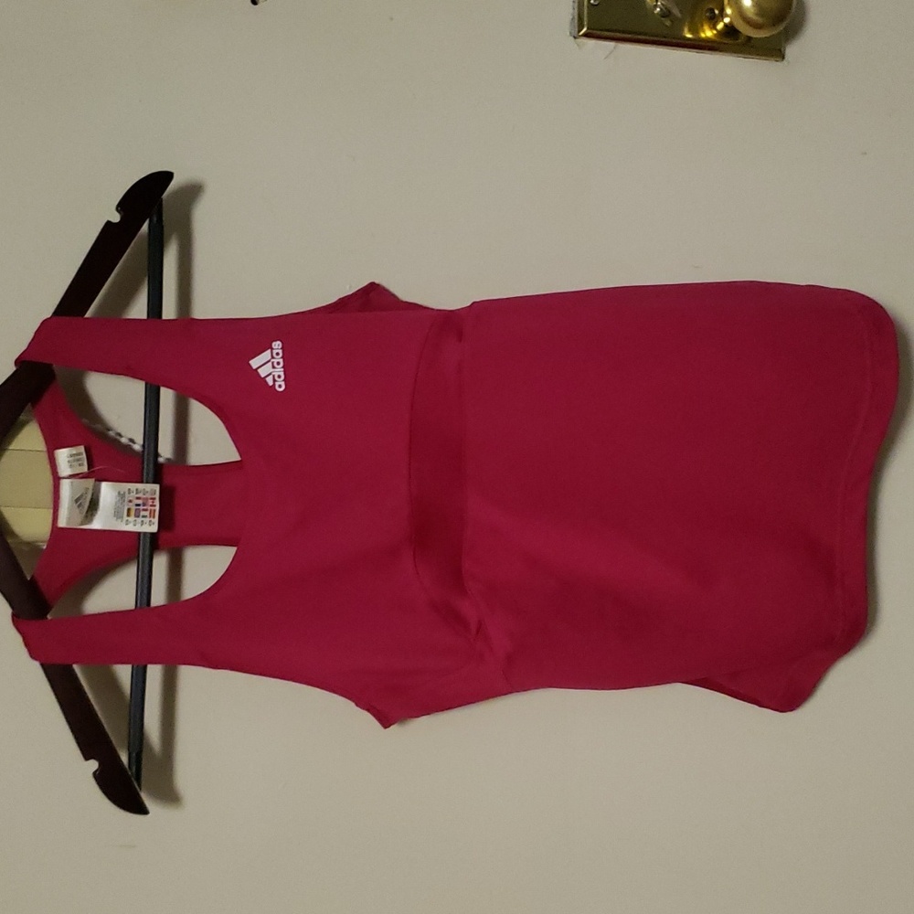 Adidas Womens Tank Top Sleeveless Shirt w/Built-in Sports-Bra Support  Size M